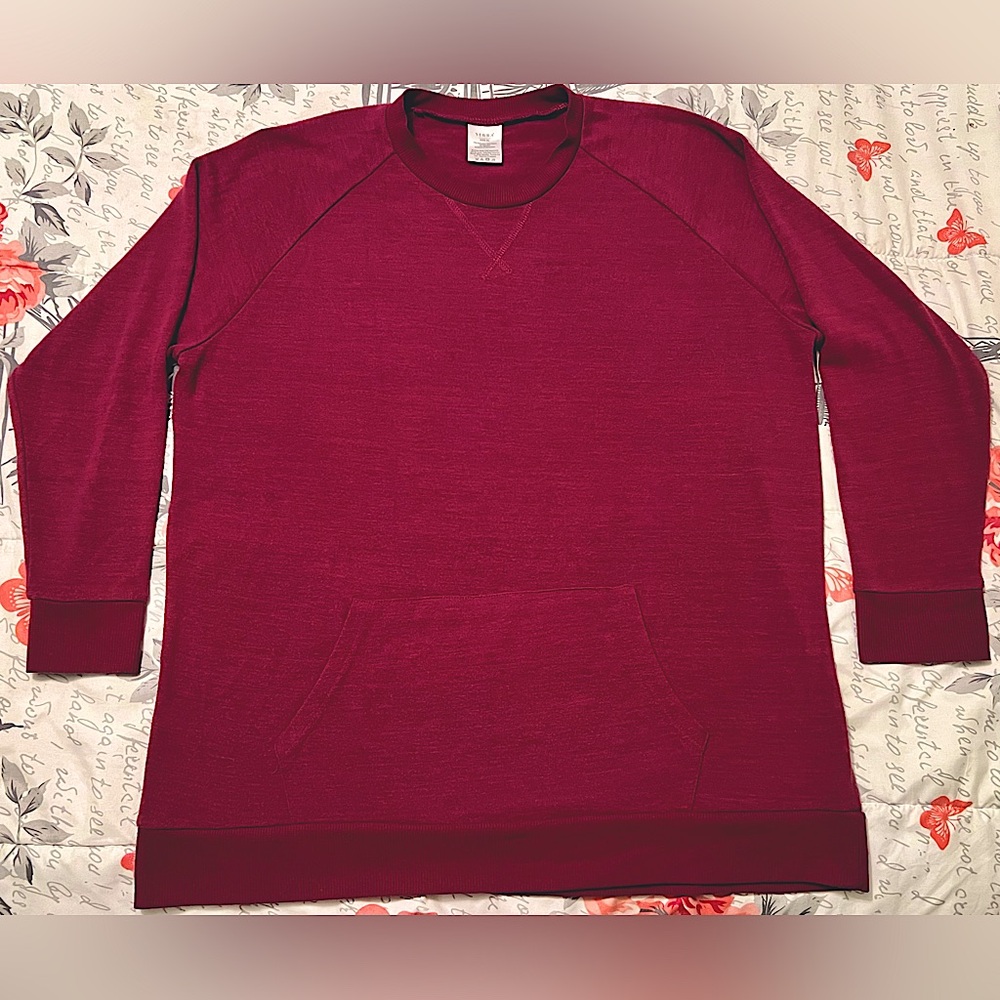Women’s Serra Big Cozy Sweatshirt Pullover Maroon Color size XL Soft & Stretchy